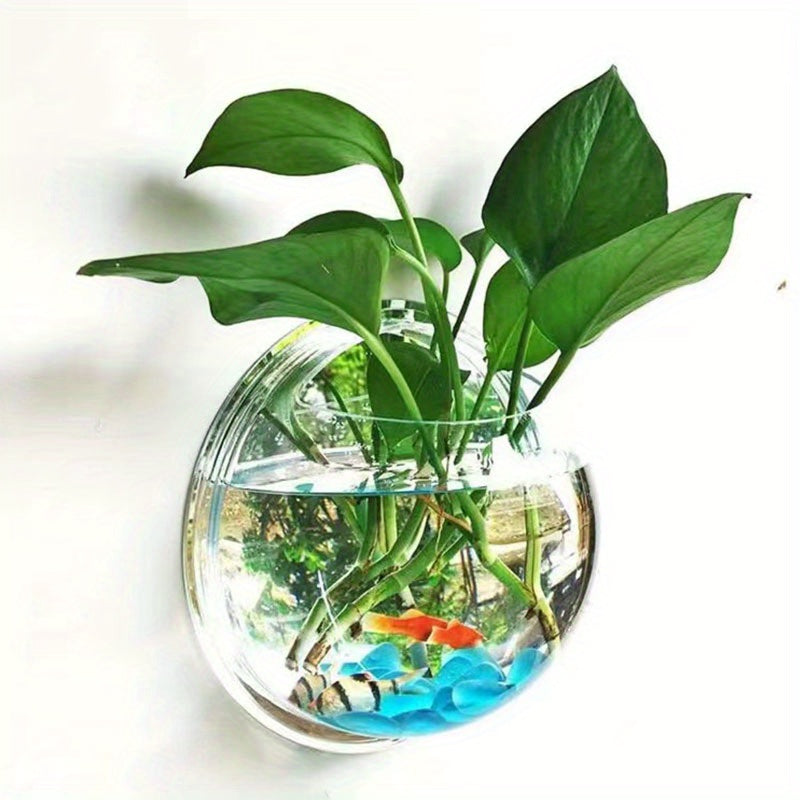 Vaso de Cristal Redondo para Flores de Parede