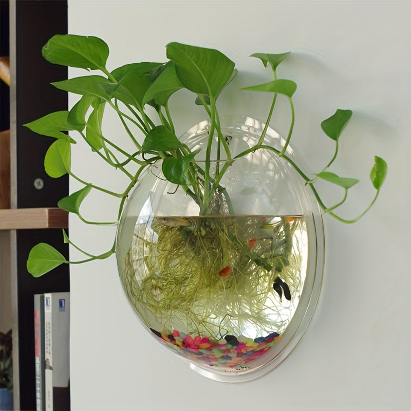 Vaso de Cristal Redondo para Flores de Parede