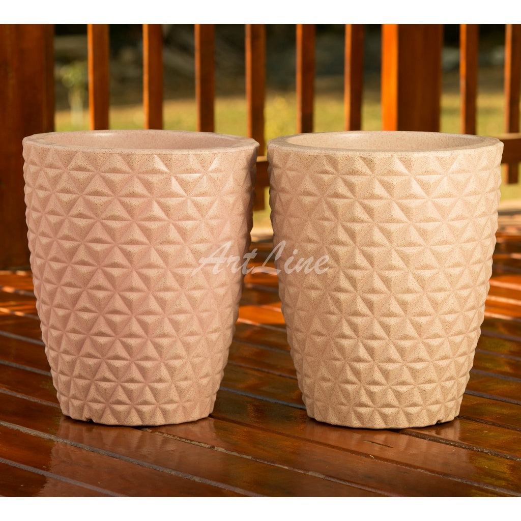Conjunto de 2 Vasos de Plantas em Polietileno Reciclável (30x25cm) - Decorativos, Leves e Resistentes