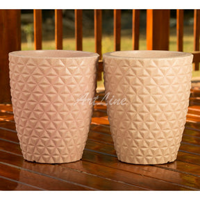 Conjunto de 2 Vasos de Plantas em Polietileno Reciclável (30x25cm) - Decorativos, Leves e Resistentes