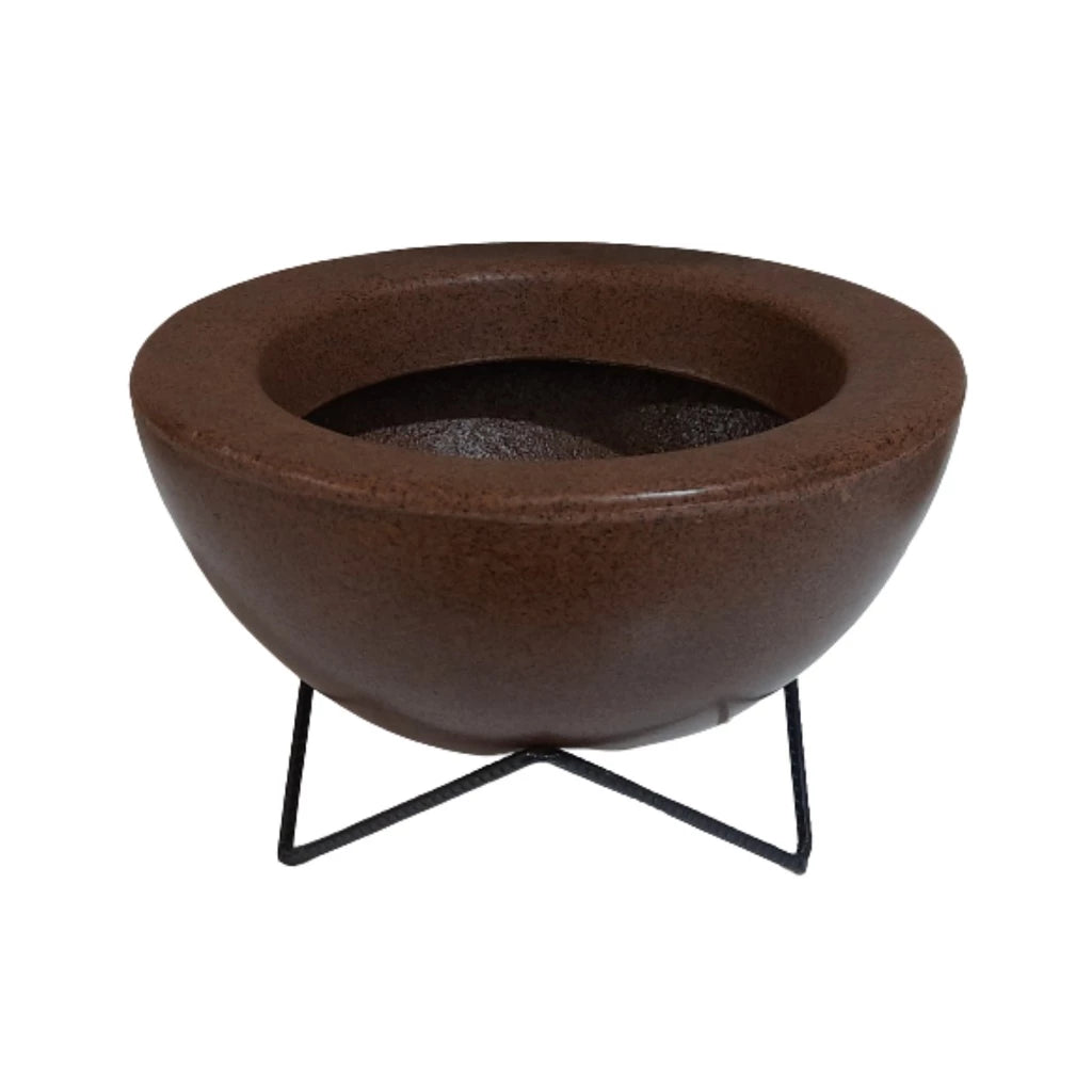 Vaso de planta bacia  polietileno com suporte 26x13cm