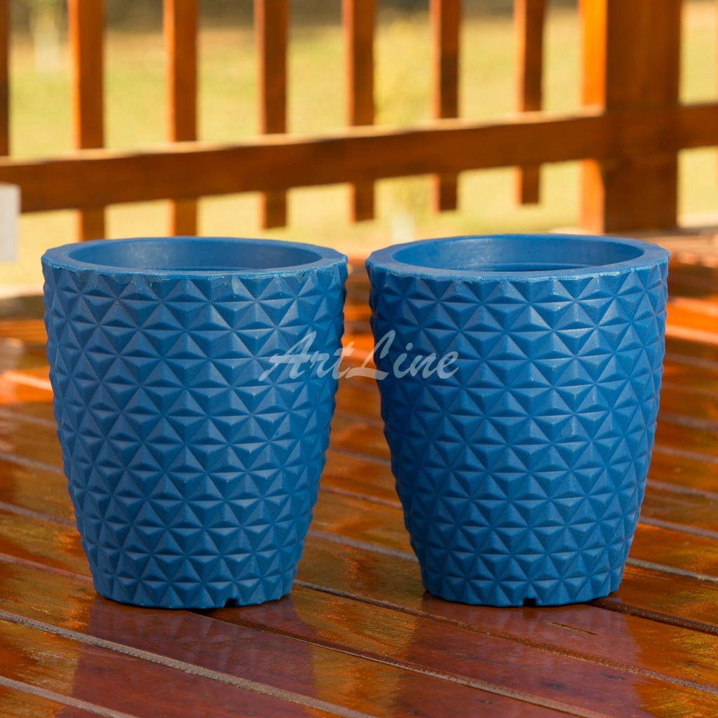 Conjunto de 2 Vasos de Plantas em Polietileno Reciclável (30x25cm) - Decorativos, Leves e Resistentes