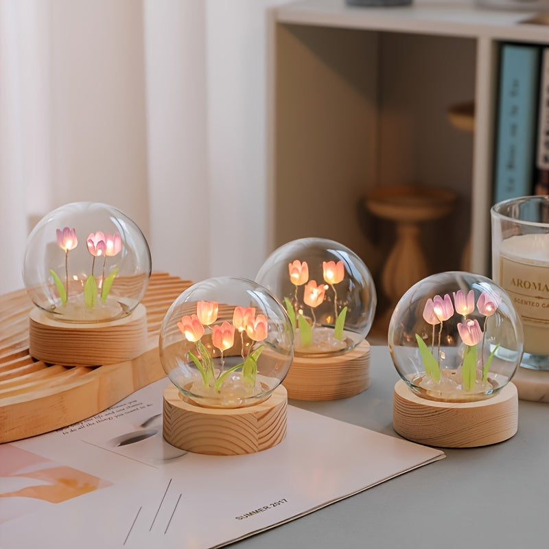 Luminária Abjur de LED com Lâmpadas em formato de Tulipa - Lindo Presente