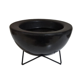 Vaso de planta bacia  polietileno com suporte 26x13cm