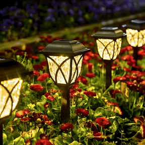 Luminaria solar de jardim para decoracao externa