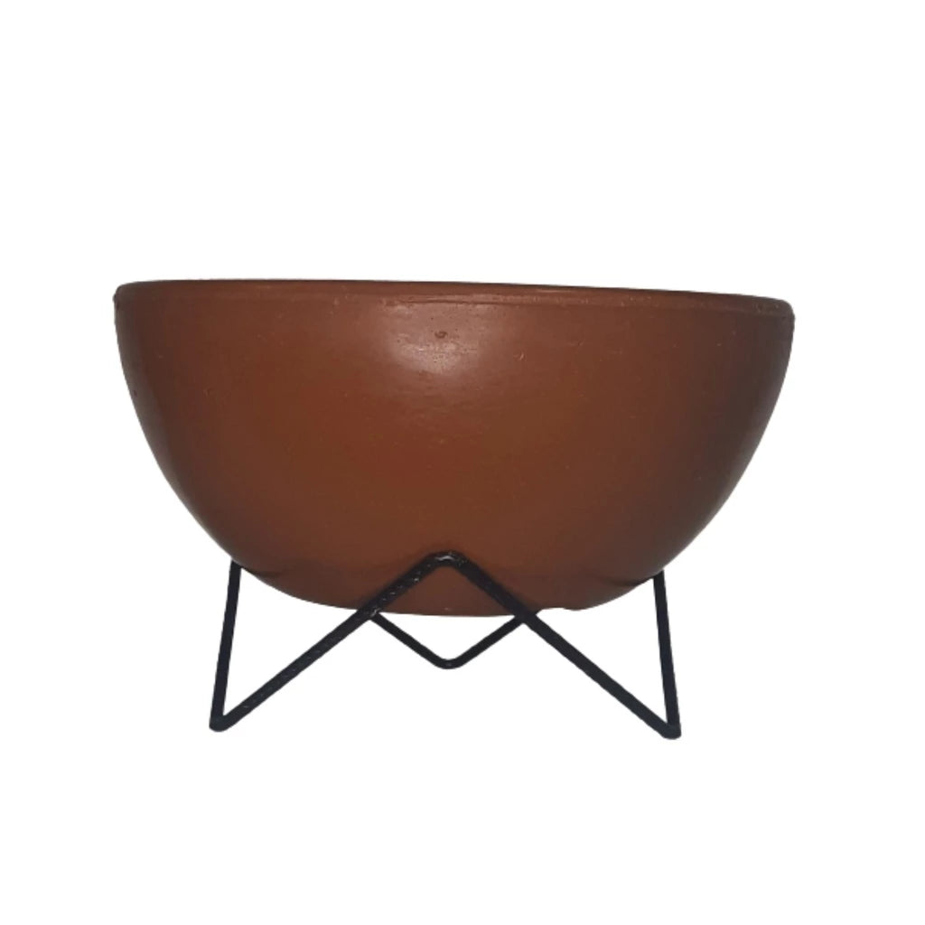 Vaso de planta bacia  polietileno com suporte 26x13cm
