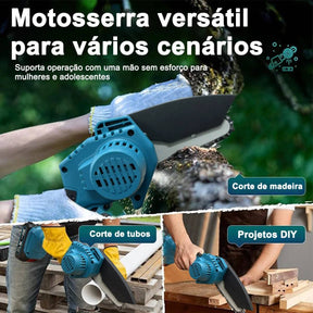 Serra Eletrica Para Poda Sem Fio Recarregável – Motosserra Portátil Compacta