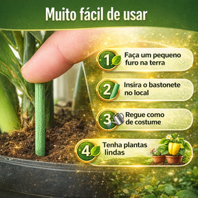Fertilizante em Bastonetes NutriForte  – 30 Unidades - Nutrição Prolongada e Liberação Gradual De Nutrientes para Suas Plantas