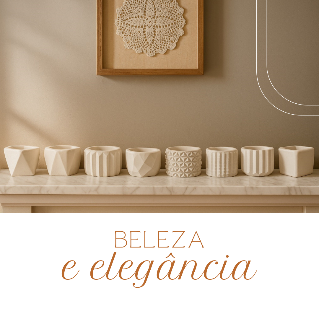 Vasos de Plantas Decorativos de Gesso Texturizado - Para Suculentas, Cactus, Plantas Artificiais ou Naturais