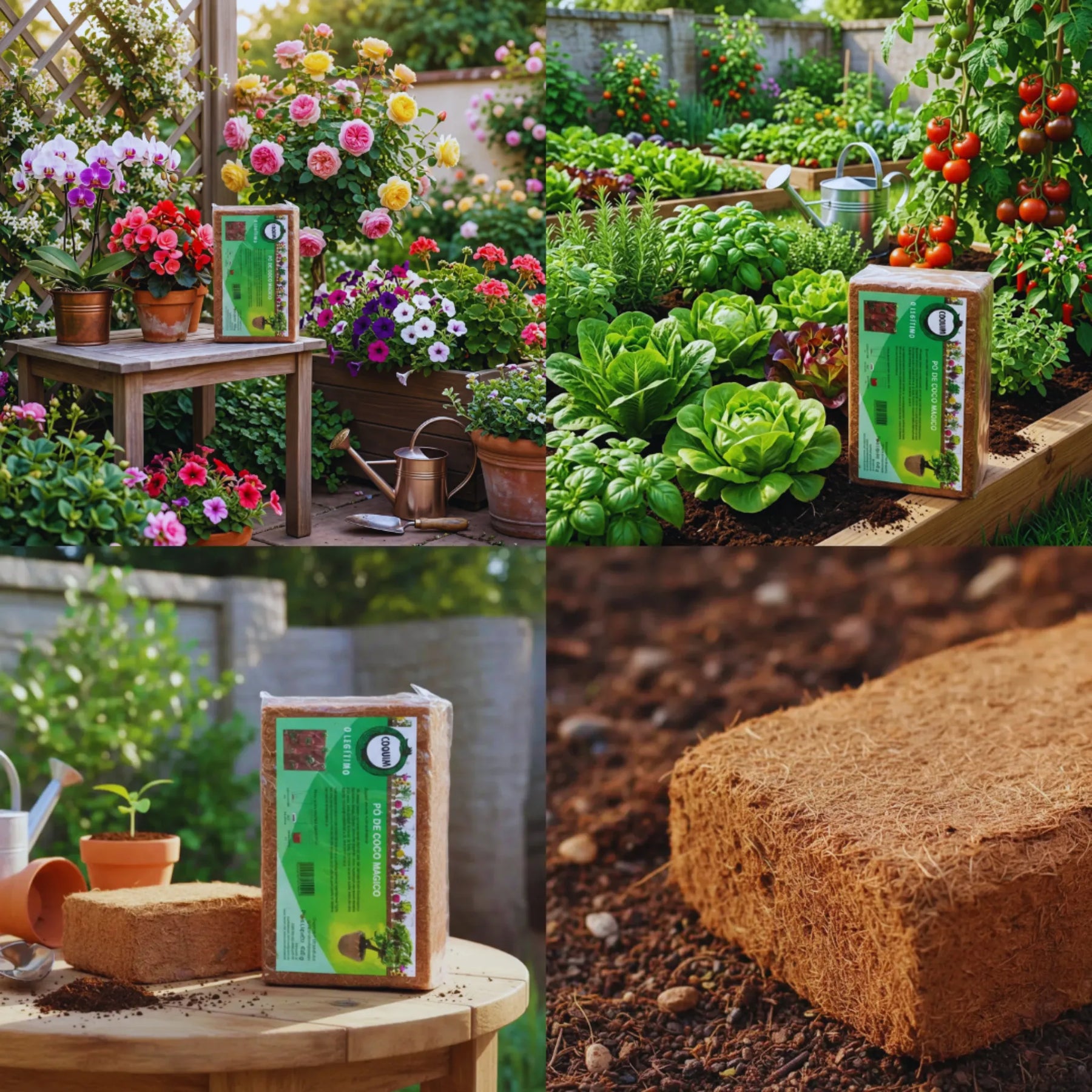 Po de coco coquim substrato organico para vaso jardim orquidea e suculenta