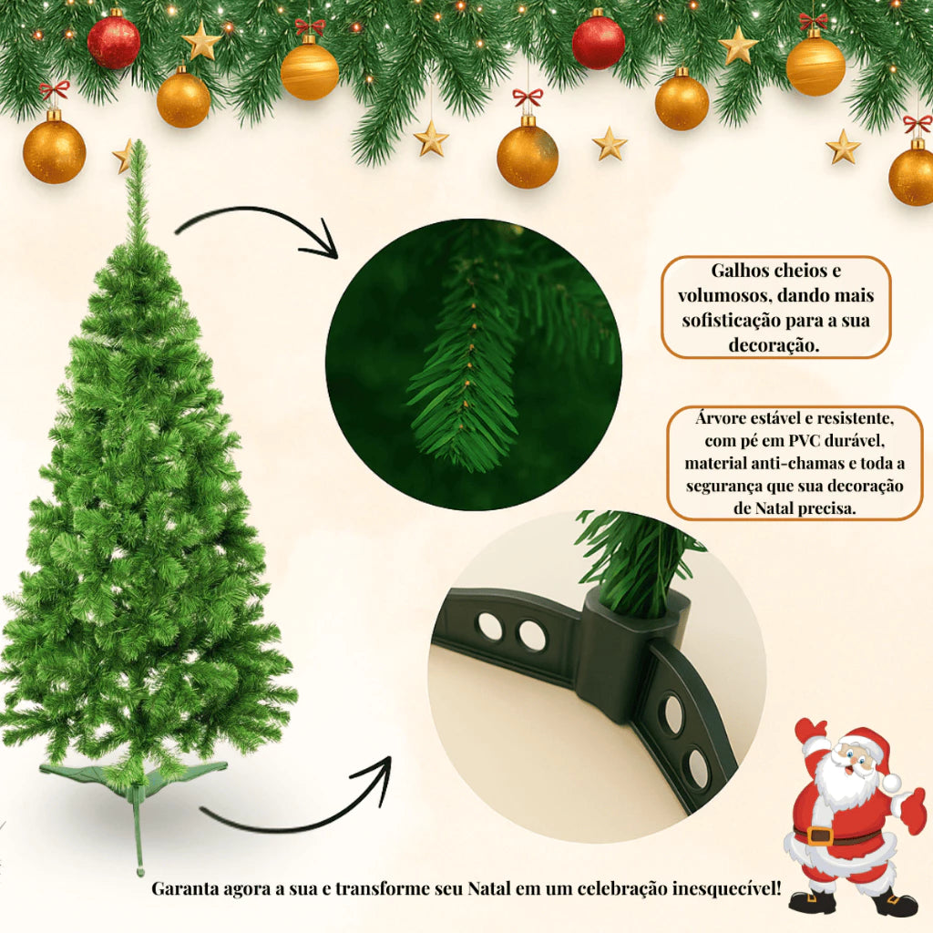 Árvore de Natal Pequena, Média e Grande com Galhos Super Cheios - Luxo para Decoração Natalina