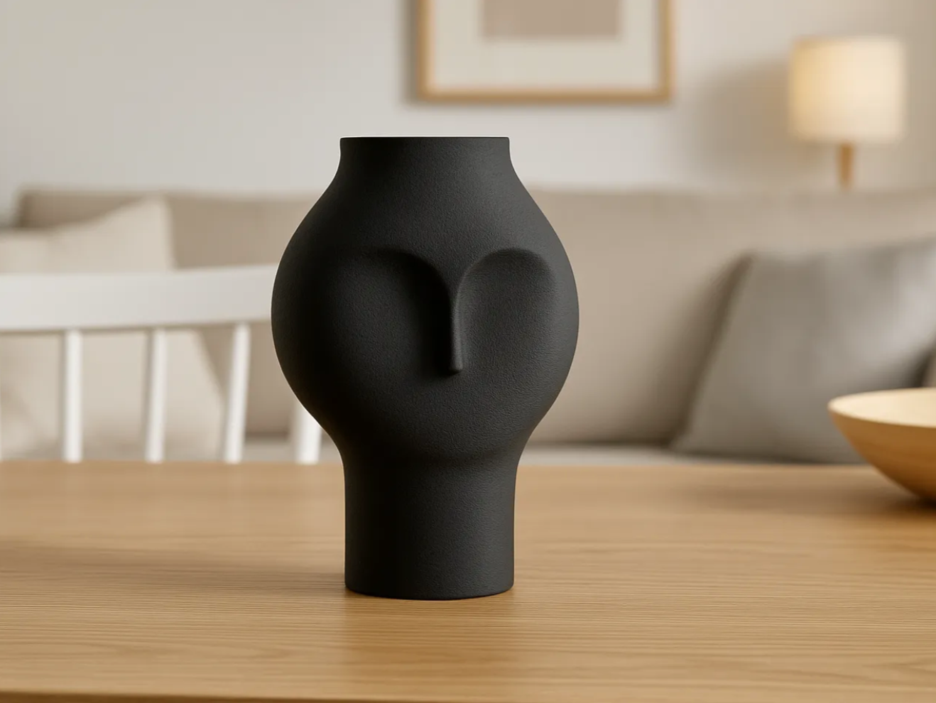 Vaso Moderno com Design de Rosto para Plantas