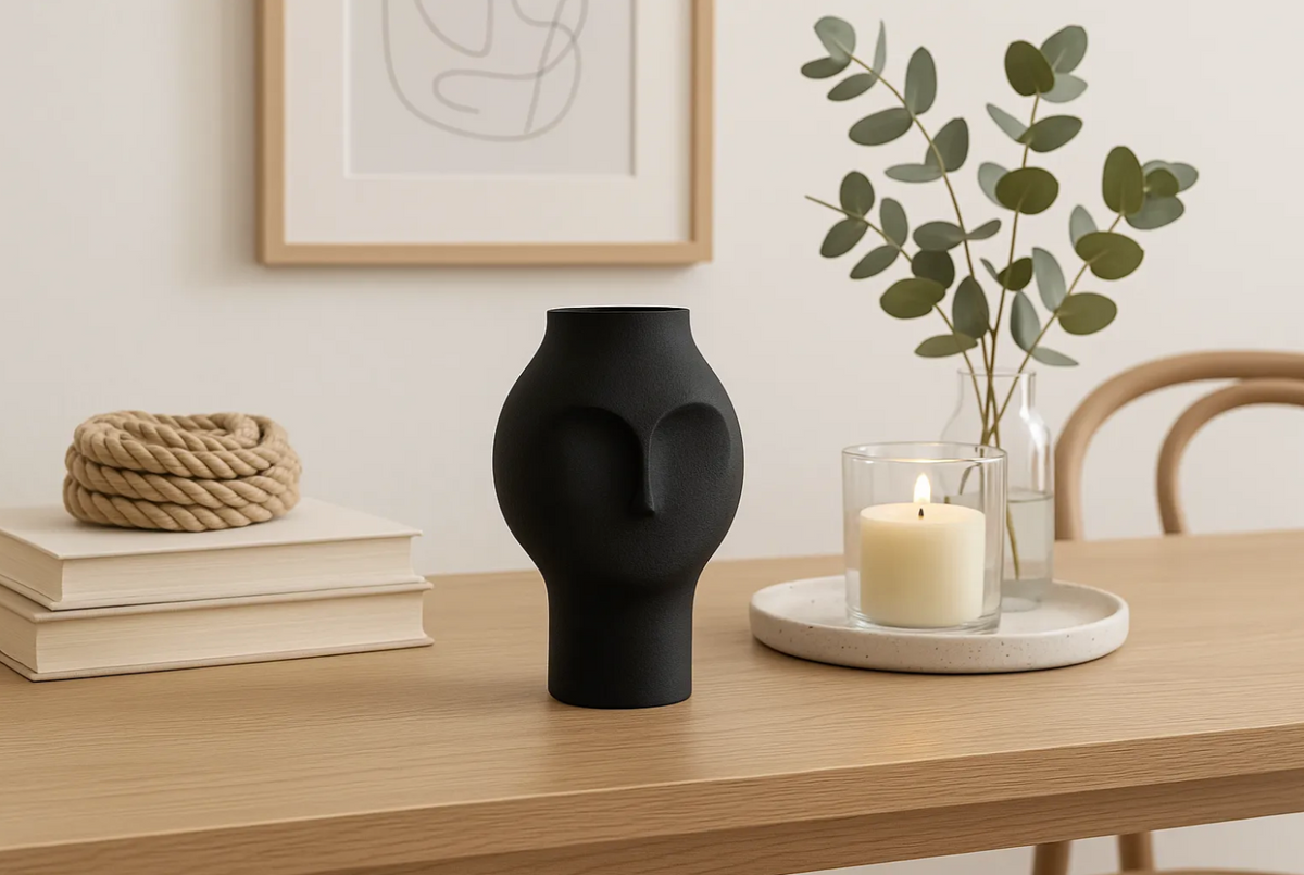 Vaso Moderno com Design de Rosto para Plantas