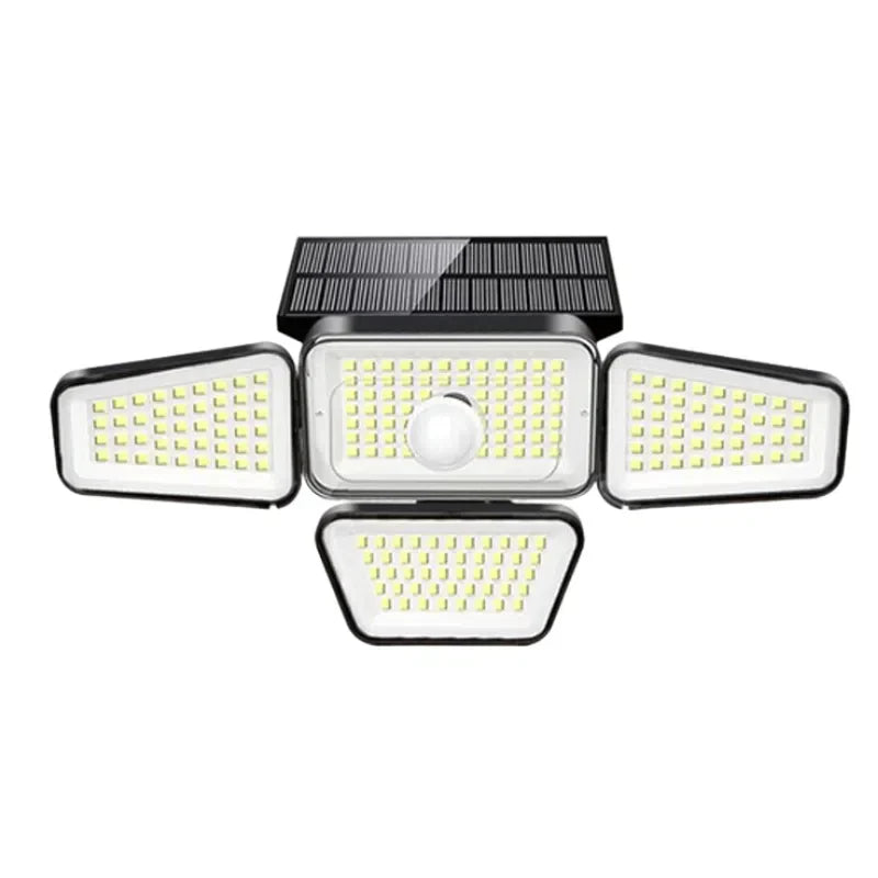 Holofote Solar LED 800W Triplo com 3 Cabeças - Iluminação Ecológica para Ambientes Externos