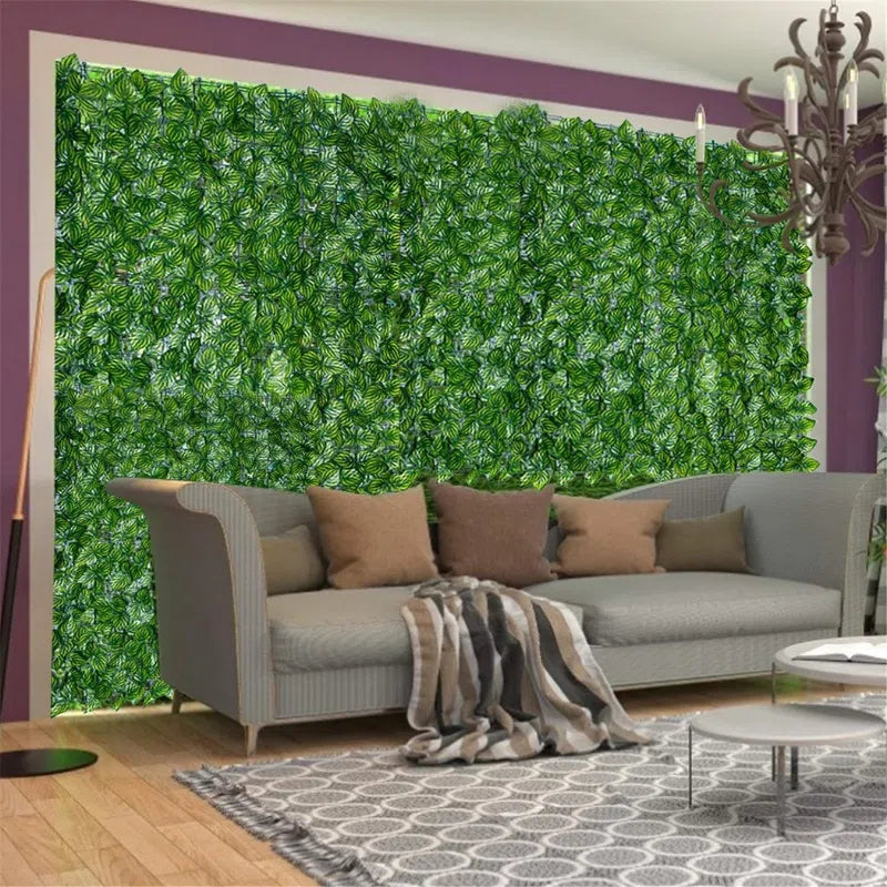 Placa de Folhagem Artificial Decorativa para Ambientes Internos
