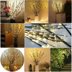 Ramos de Salgueiro com LED Decorativo - Iluminação Elegante para Ambientes