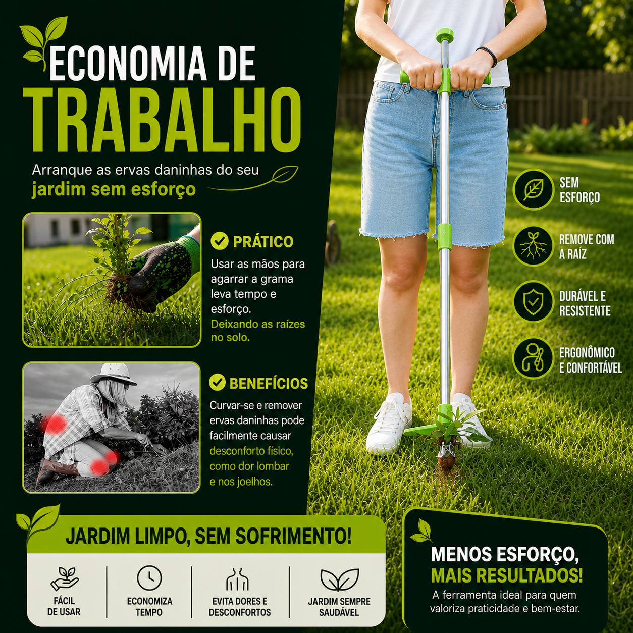 Removedor de Ervas Daninhas com Cabo Longo