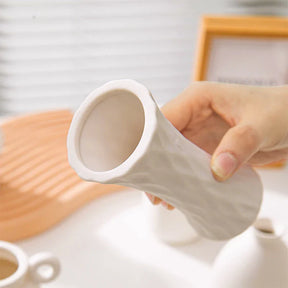 Vaso de Flor em Cerâmica Branca Estilo Nórdico - Design Moderno e Elegante
