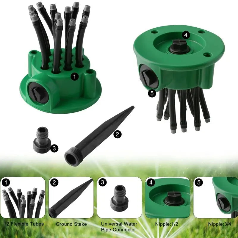 Aspersor Para Irrigação Rotativo 360° para Jardim - Sistema de Irrigação Eficiente