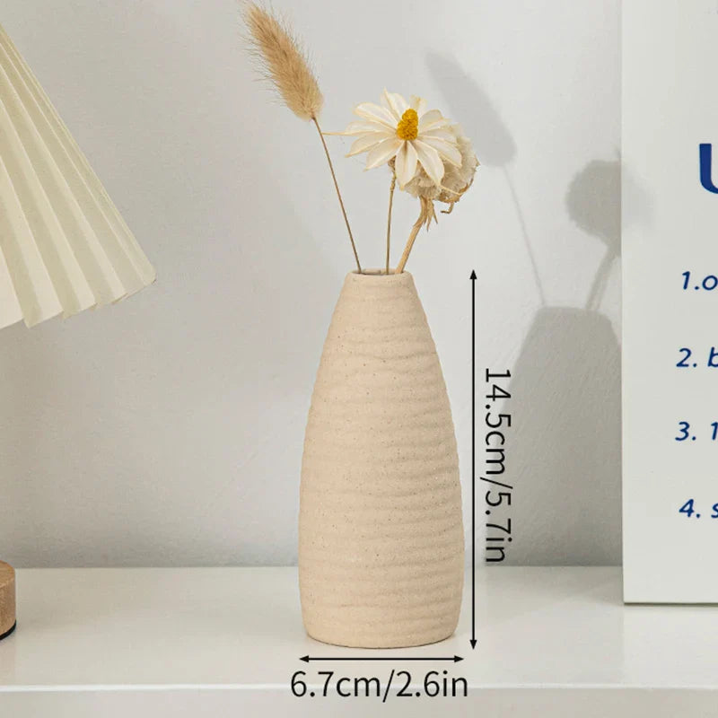 Vaso de Flor em Cerâmica Branca Estilo Nórdico - Design Moderno e Elegante
