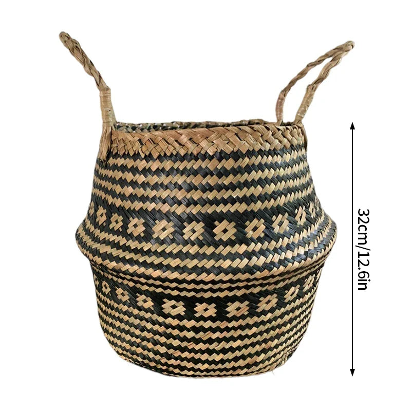 Cesta Artesanal de Vime para Plantas, Estilo Boho, 100% Natural e Ecológica