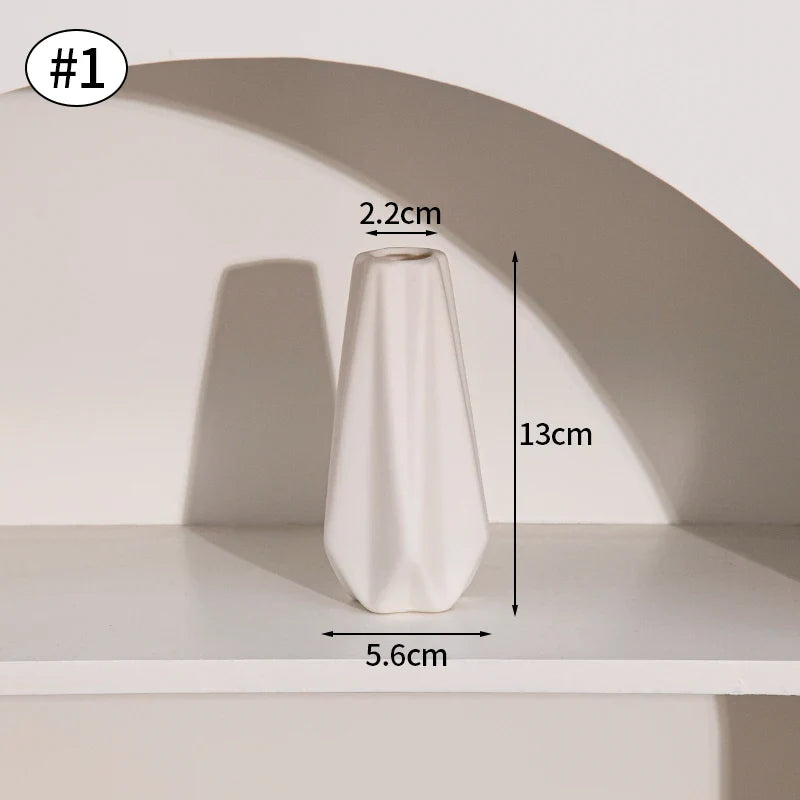 Vaso de Flor em Cerâmica Branca Estilo Nórdico - Design Moderno e Elegante