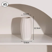 Vaso de Flor em Cerâmica Branca Estilo Nórdico - Design Moderno e Elegante