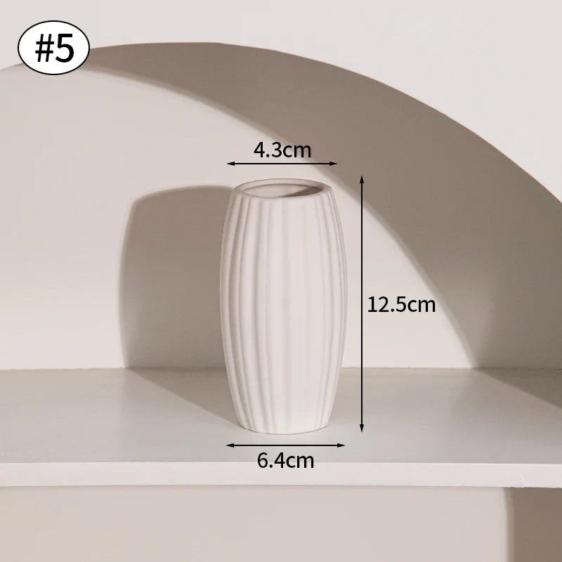 Vaso de Flor em Cerâmica Branca Estilo Nórdico - Design Moderno e Elegante