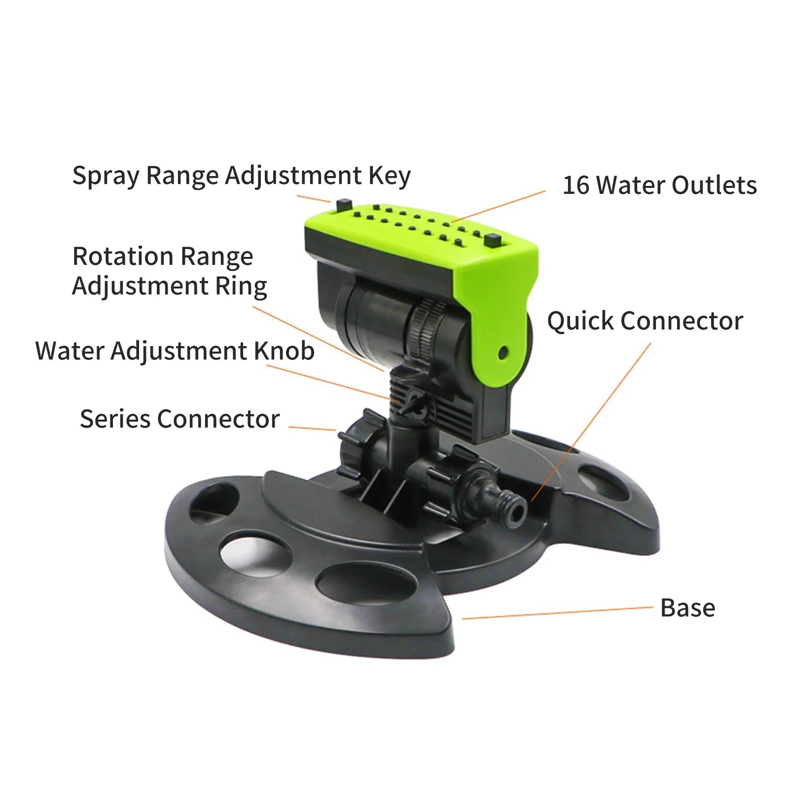 Aspersor Para Irrigação Rotativo 360° - Ajustável e Eficiente para Jardins e Gramados