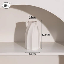 Vaso de Flor em Cerâmica Branca Estilo Nórdico - Design Moderno e Elegante
