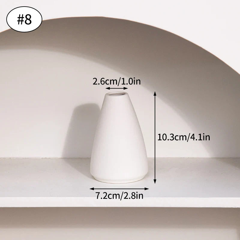 Vaso de Flor em Cerâmica Branca Estilo Nórdico - Design Moderno e Elegante