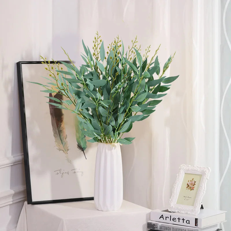 Planta Artificial Ramo Decorativo Seda – Galho Realista para Decoração de Noivado, Mesa ou Jardim