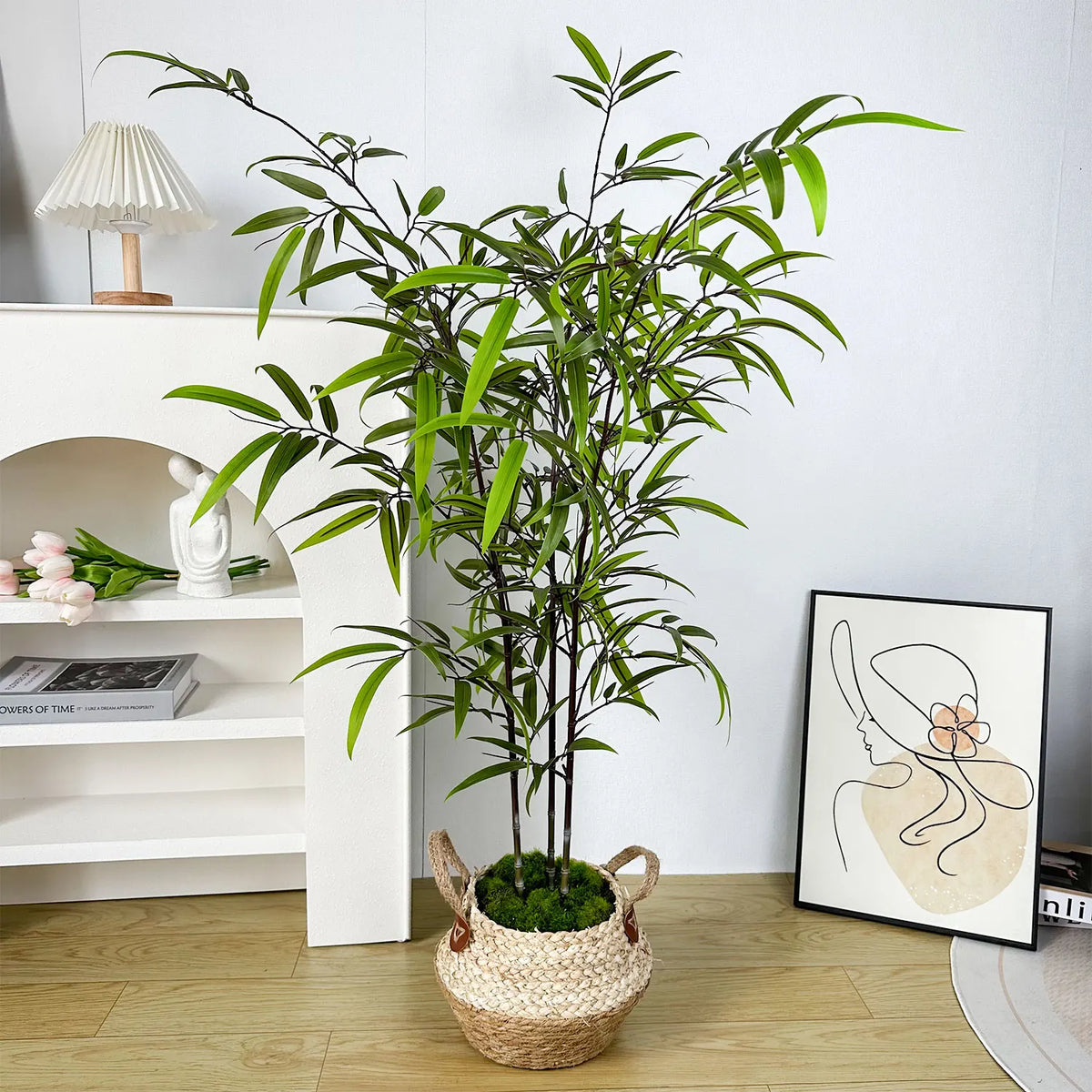 Folhas Artificiais de Bambu Verde 130-210cm – Folhagem Decorativa