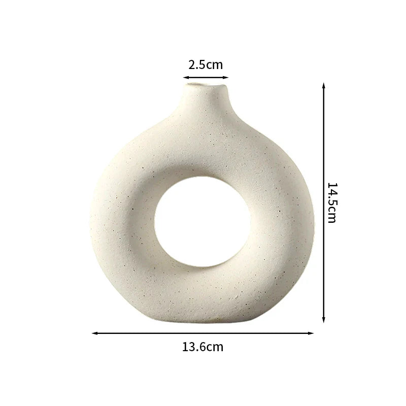 Vaso de Flor em Cerâmica Branca Estilo Nórdico - Design Moderno e Elegante