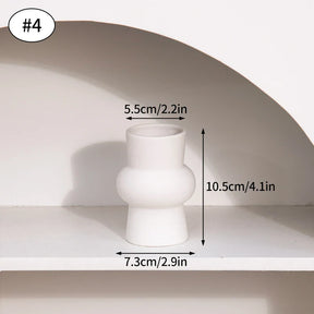 Vaso de Flor em Cerâmica Branca Estilo Nórdico - Design Moderno e Elegante