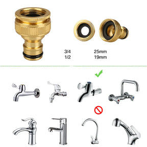 Mangueira de Jardim Expansível 100FT com Bico Ajustável e Conector de Metal