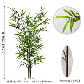 Folhas Artificiais de Bambu Verde 130-210cm – Folhagem Decorativa