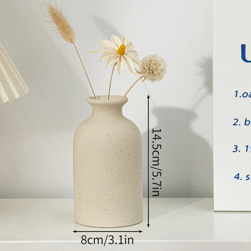 Vaso de Flor em Cerâmica Branca Estilo Nórdico - Design Moderno e Elegante