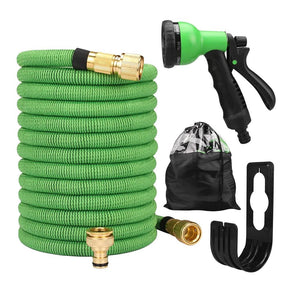 Mangueira de Jardim Expansível 100FT com Bico Ajustável e Conector de Metal