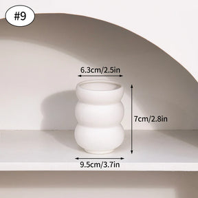 Vaso de Flor em Cerâmica Branca Estilo Nórdico - Design Moderno e Elegante