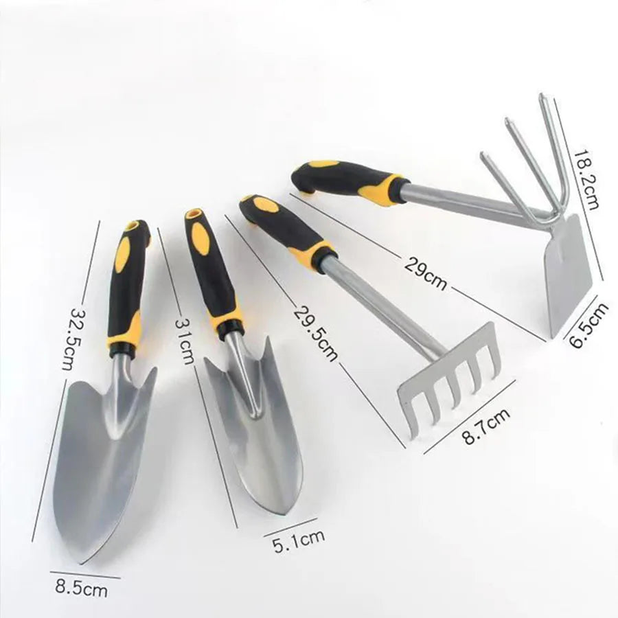 Ferramentas Para Jardinagem Kit 4 Peças em Aço Inoxidável