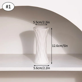 Vaso de Flor em Cerâmica Branca Estilo Nórdico - Design Moderno e Elegante