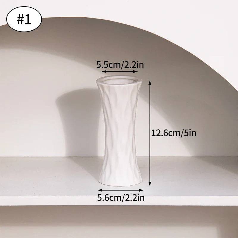 Vaso de Flor em Cerâmica Branca Estilo Nórdico - Design Moderno e Elegante