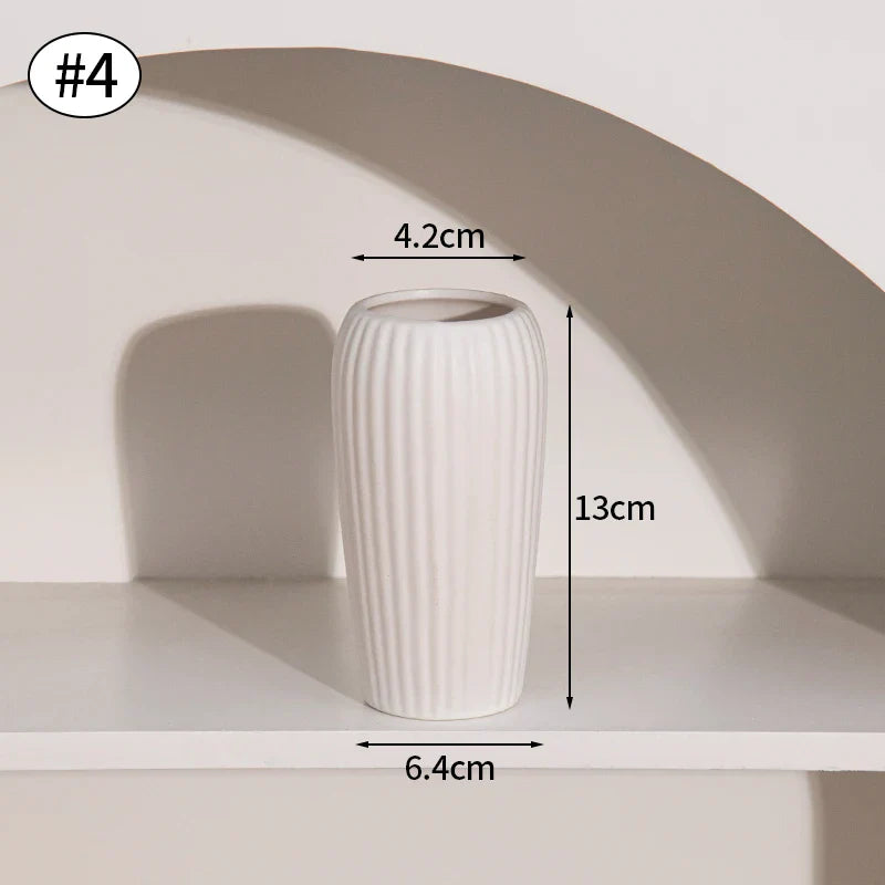 Vaso de Flor em Cerâmica Branca Estilo Nórdico - Design Moderno e Elegante