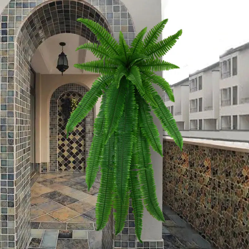 Planta Artificial  Videira Persa Pendurada Com Folhagem Verde Tropical para Decoração - FintaVita