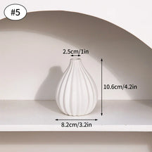 Vaso de Flor em Cerâmica Branca Estilo Nórdico - Design Moderno e Elegante