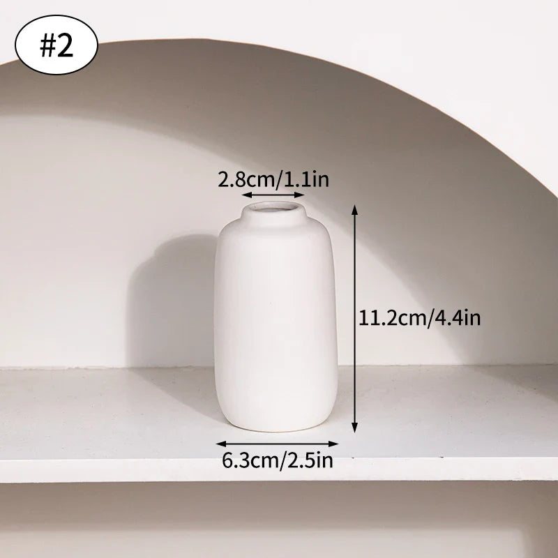 Vaso de Flor em Cerâmica Branca Estilo Nórdico - Design Moderno e Elegante