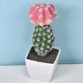 Mini Cacto Artificial em Vaso – Decoração Sustentável e Charmosa