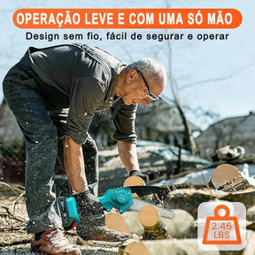 Serra Eletrica Para Poda Sem Fio Recarregável – Motosserra Portátil Compacta