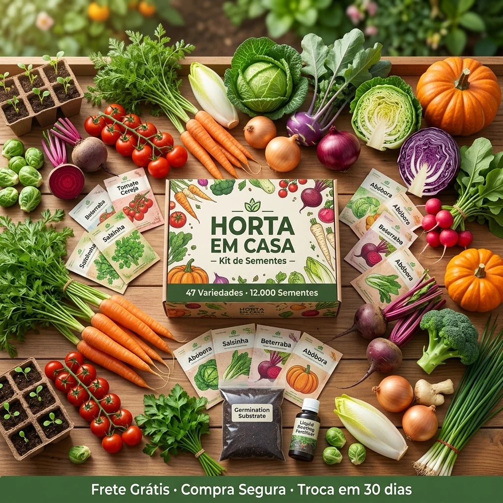 Kit 12 mil sementes de verduras e legumes em 47 variedades separadas